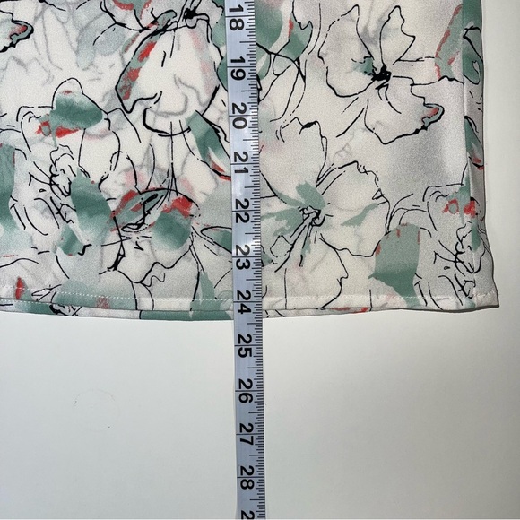 Sanctuary White & Mint Green Floral Print Split Neck Blouse Small Women’s - Picture 8 of 11